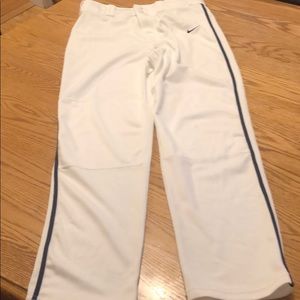 White Nike baseball pants